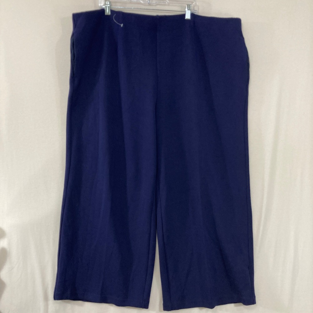 New Lane Bryant Wide Leg Pants size 26 Petite Navy High-Rise Stretch Preppy